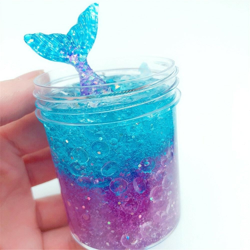 60ML Fishtail Slime Toy For Children Crystal Decompression Mud DIY Gift Stress Reliever Image 2