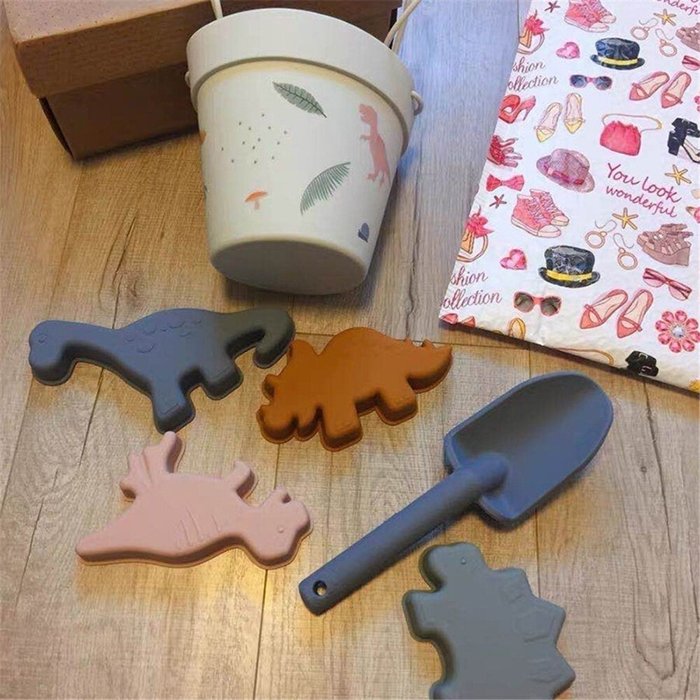 6PCS Beach Sand Glass Beach Bucket Shovel Sand Dredging Tool Educational Puzzle Playing Toy Set for Kids Gift Image 2