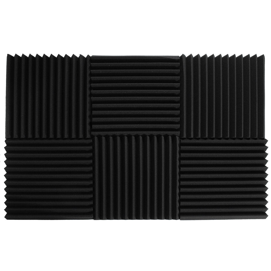 6Pcs Triangular Sound Insulation Cotton KTV Muffler Sponge Foam Pad Wall Absorption Image 1