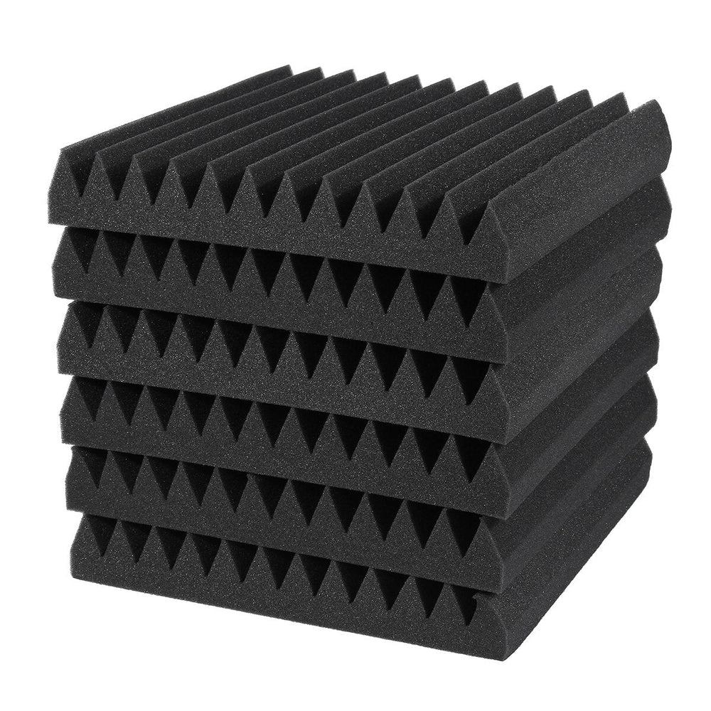 6Pcs Triangular Sound Insulation Cotton KTV Muffler Sponge Foam Pad Wall Absorption Image 2