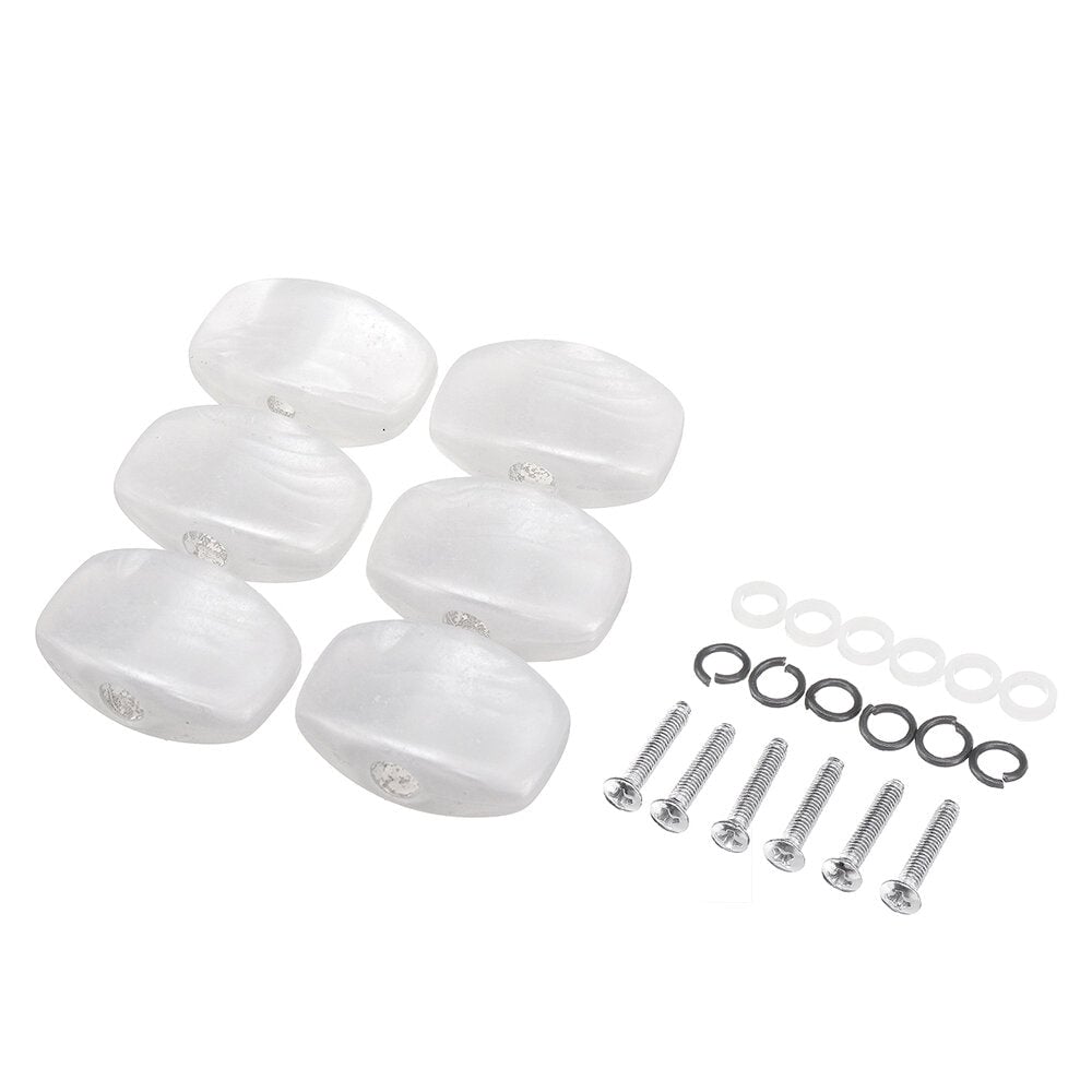 6PCS Texture Guitar Tuning Pegs Tuners Machine Heads Replacement Button Knob White Image 2