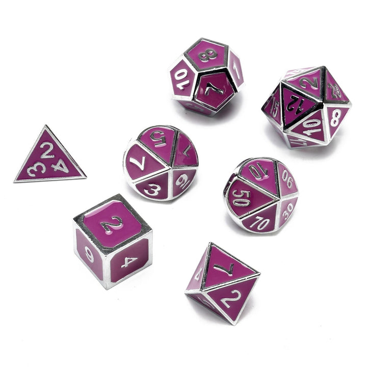 7 Pcs Multisided Dice Heavy Metal Polyhedral Set Role Playing Games Dices with Bag Image 4
