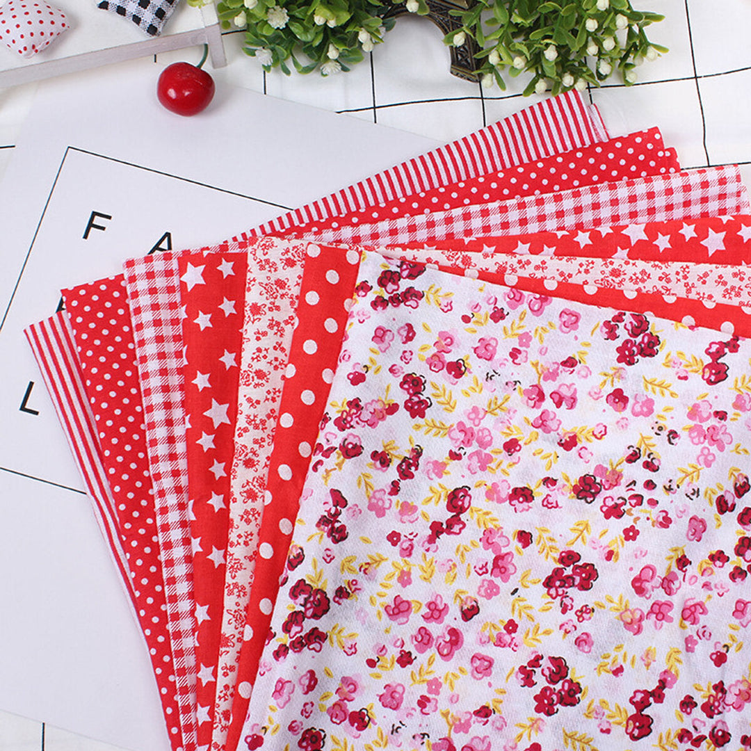 7 Pcs,Set DIY Assorted Pre-Cut Square Bundle Charm Cotton Floral Quilt Fabric Patchwork for Beginner Practicing Sewing Image 2