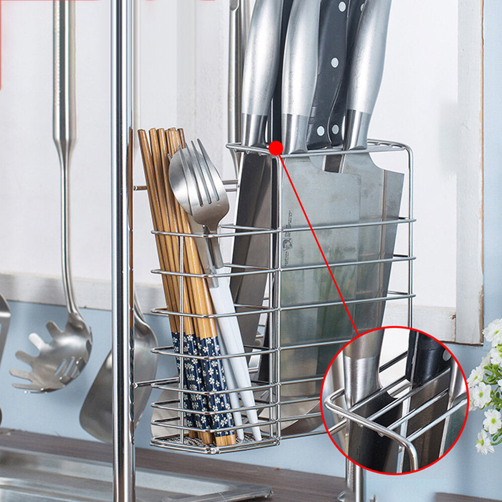 64,74,84,94cm Stainless Steel Rack Shelf Double Layers Storage for Kitchen Dishes Arrangement Image 4