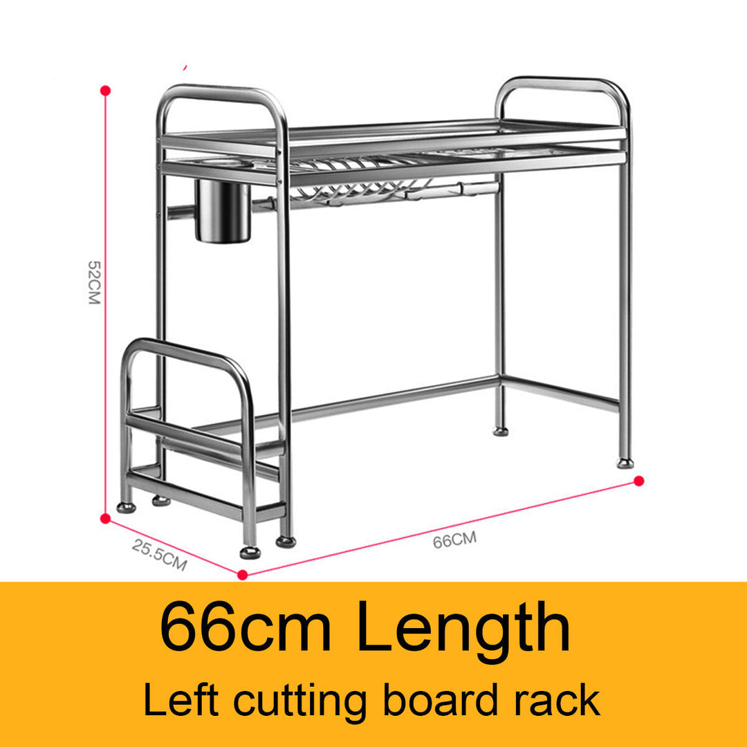 66cm,91cm Stainless Steel Over Sink Dish Drying Rack Storage Multi-functional Arrangement for Kitchen Counter Image 7