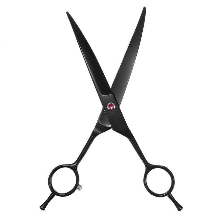 7" Professional Stainless Steel Pet Dog Grooming Scissors Curved Haircut Shears Image 1