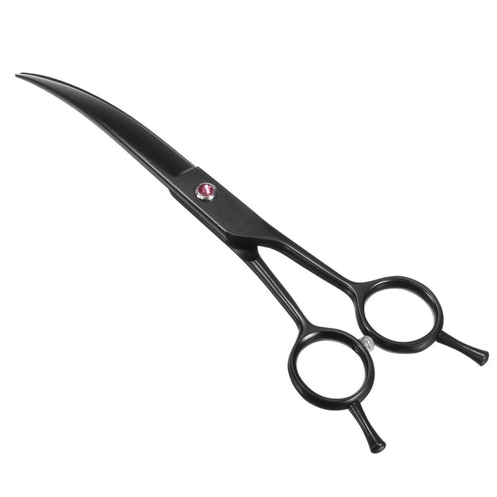 7" Professional Stainless Steel Pet Dog Grooming Scissors Curved Haircut Shears Image 3