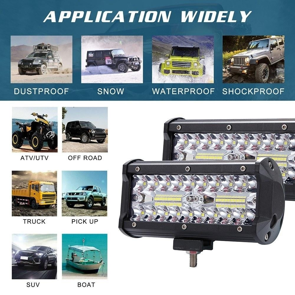 7-Inch 400-watt Driving Fog Off Road Lights Waterproof Spot Flood Combo for Pickup Truck SUV Boat 2 Pack Image 6