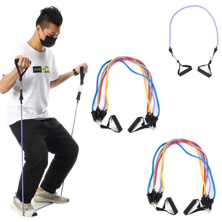 7/11/12 Pcs Fitness Resistance Bands Set Yoga Pilates Elastic Band Exercises Training Image 2