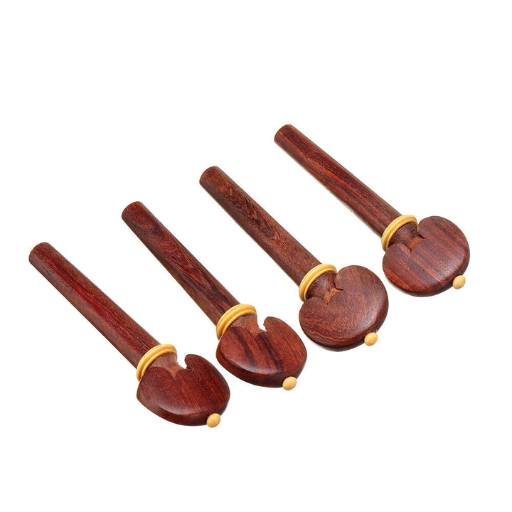 7-Piece Redwood Violin Parts Set Includes 1 Tailpiece 4 Tuning Pegs 1 Chin Rest 1 Endpin Accessories for 4,4 Violin Image 6