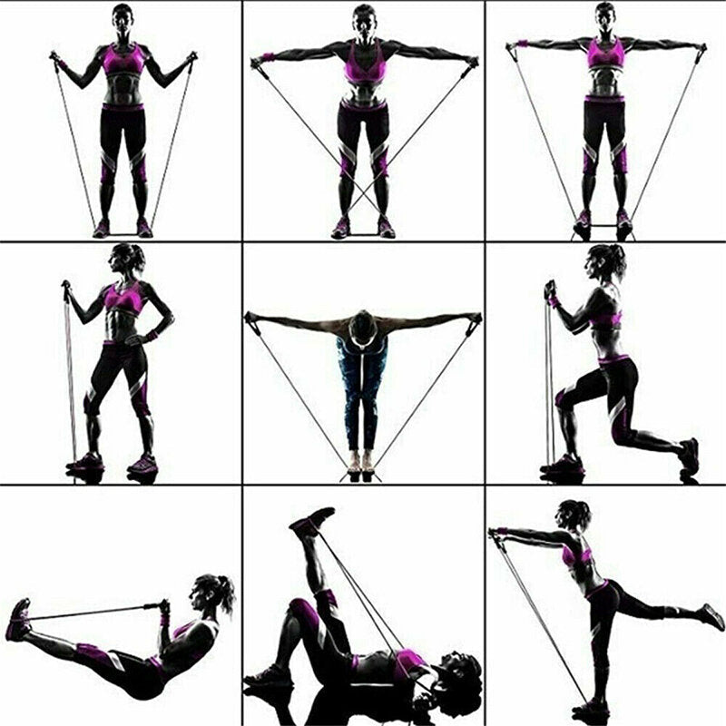 7/11/12 Pcs Fitness Resistance Bands Set Yoga Pilates Elastic Band Exercises Training Image 4