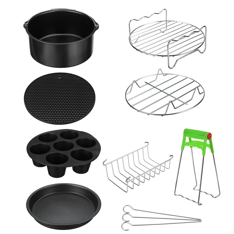 7/8 Inch Air Fryer Accessories Baking Basket Pizza Pan Home Kitchen Tools Image 1