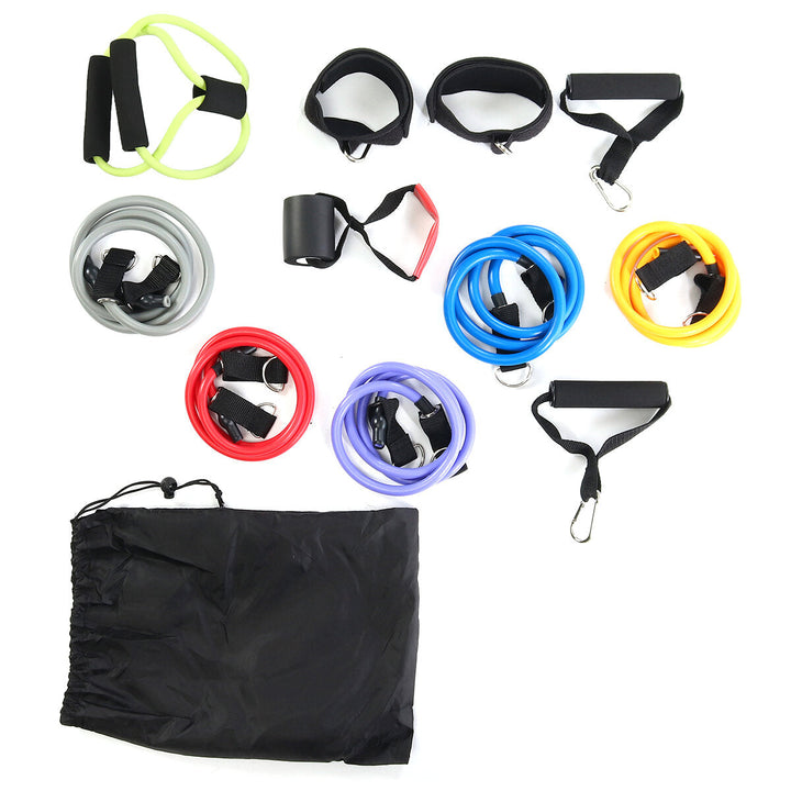 7/11/12 Pcs Fitness Resistance Bands Set Yoga Pilates Elastic Band Exercises Training Image 11