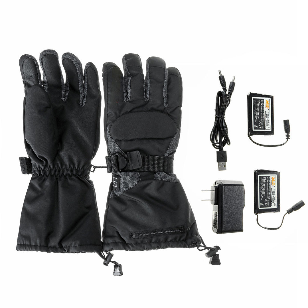 65C Waterproof Electric Heating Gloves Touch Screen Heated Motorcycle Winter Warm Outdoor Skiing Hand Warmer Image 3
