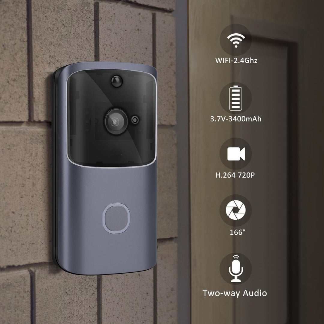 720P 166 Wide View Two-way Audio Smart WIFI Video Doorbell Smart Home PIR Alarm Monitor Image 3