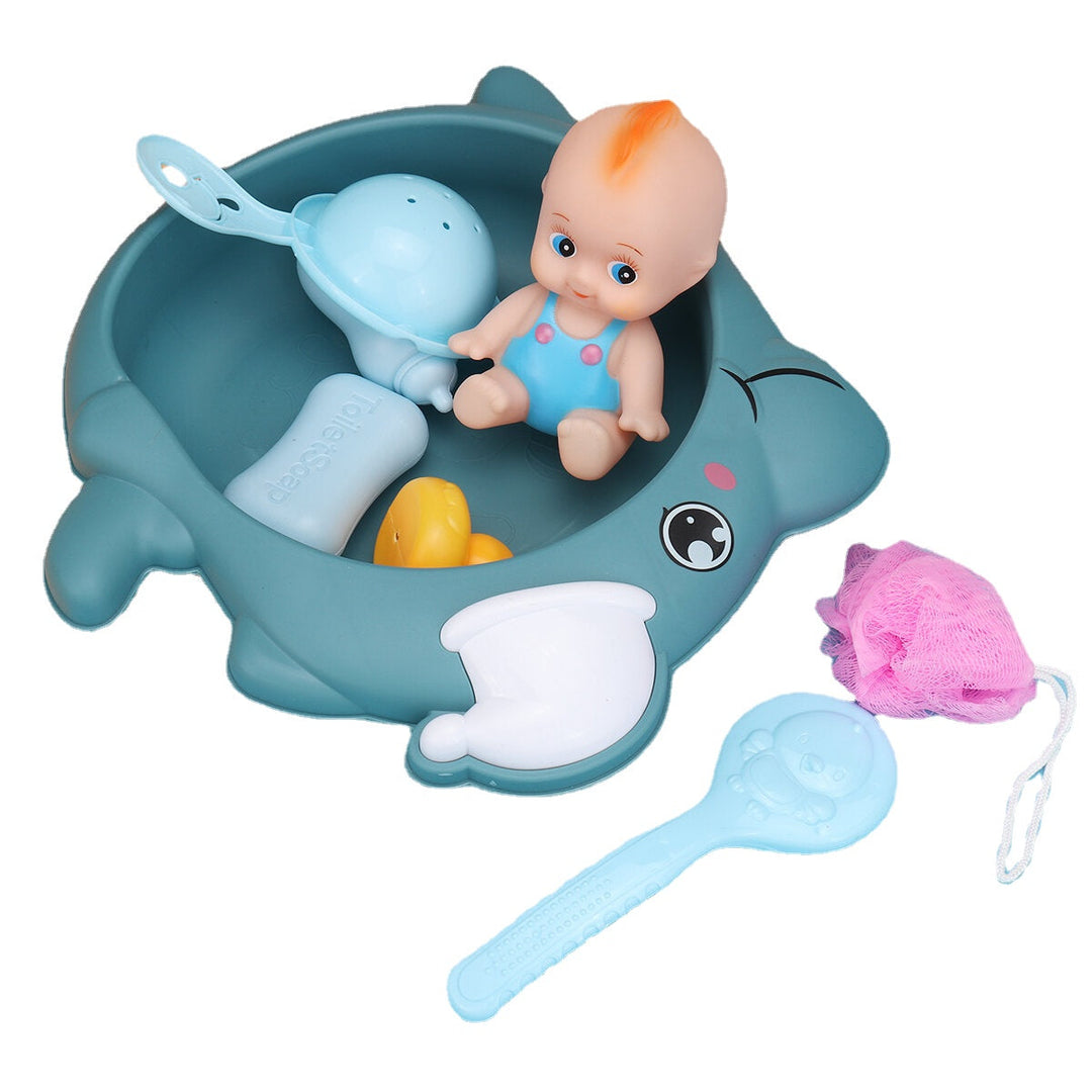 8 Pcs Baby Kids Bath Basin Doll Duck Shower Bathtub Floating Toys Image 6