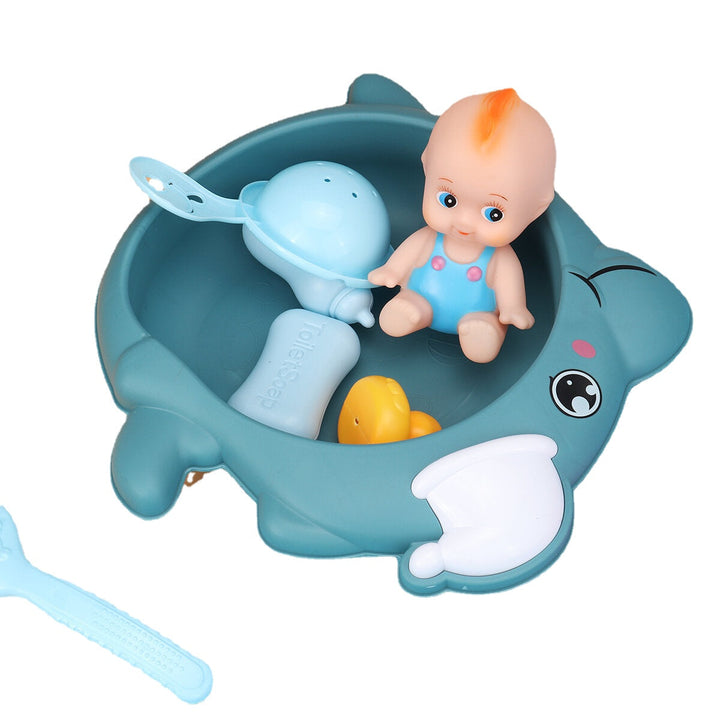 8 Pcs Baby Kids Bath Basin Doll Duck Shower Bathtub Floating Toys Image 7