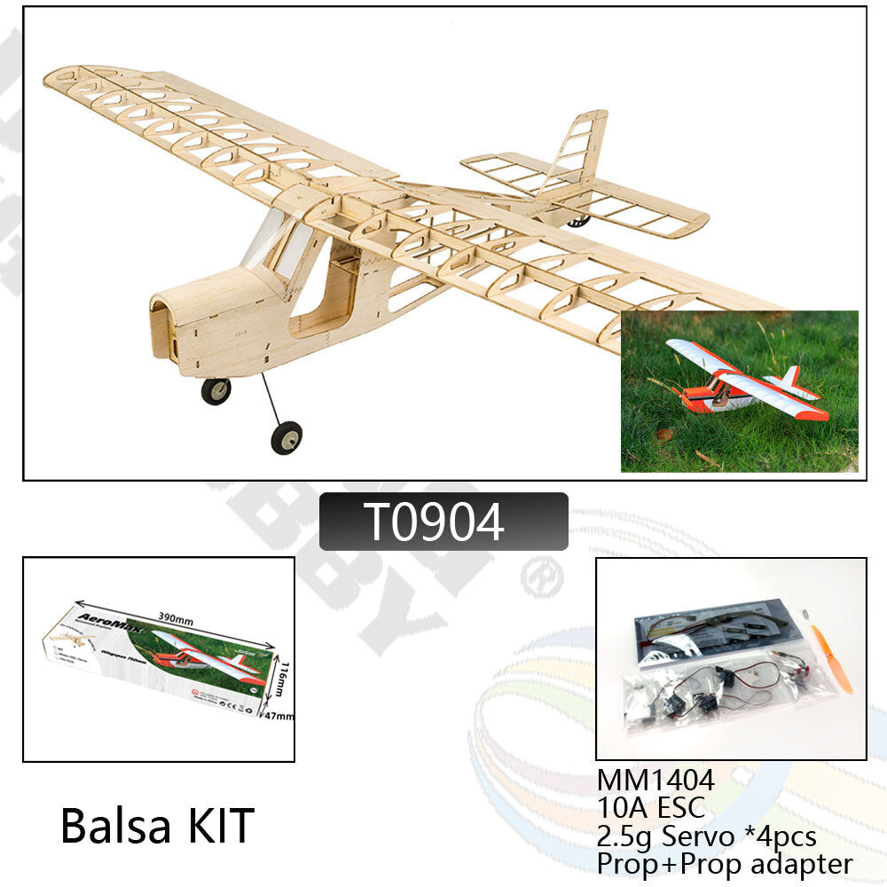 750mm Wingspan Balsa Wood RC Airplane Trainer KIT/ KIT+Power Combo Image 1