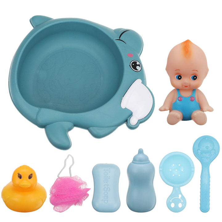8 Pcs Baby Kids Bath Basin Doll Duck Shower Bathtub Floating Toys Image 11