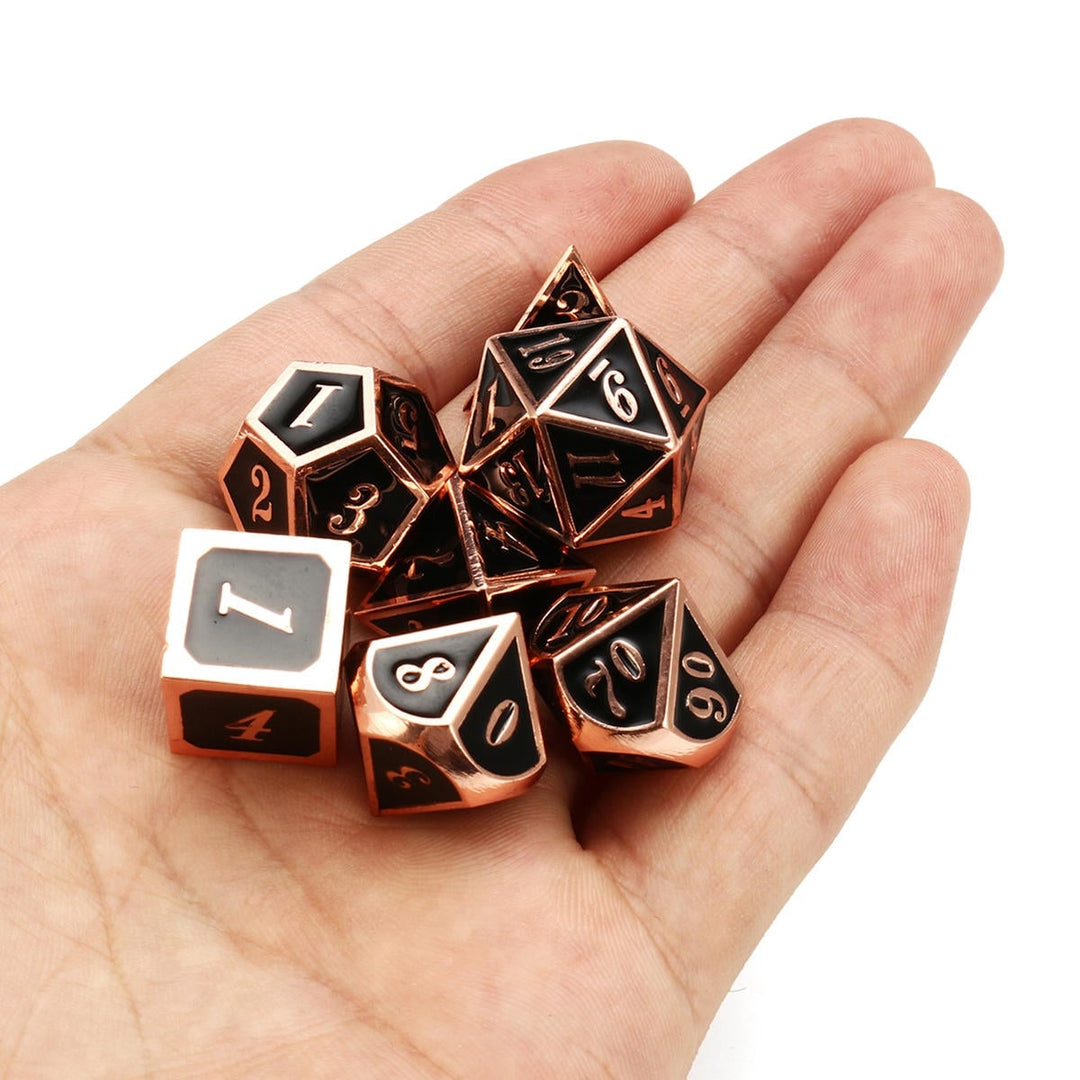 7pcs Zinc Alloy Multisided Dices Set Enamel Embossed Heavy Metal Polyhedral Dice With Bag Image 11