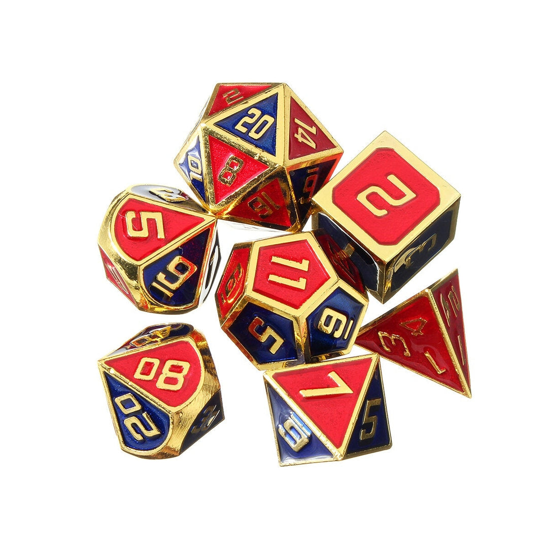 7Pcs Polyhedral Dices Set for Dungeons Dragons D20 D12 D10 D8 D6 D4 Games +Storage Pouches Bag Image 2