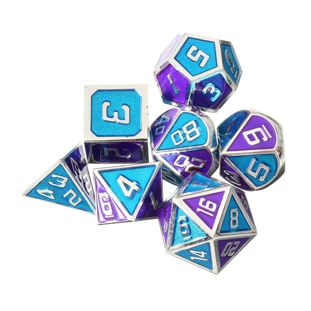 7Pcs Polyhedral Dices Set for Dungeons Dragons D20 D12 D10 D8 D6 D4 Games +Storage Pouches Bag Image 3