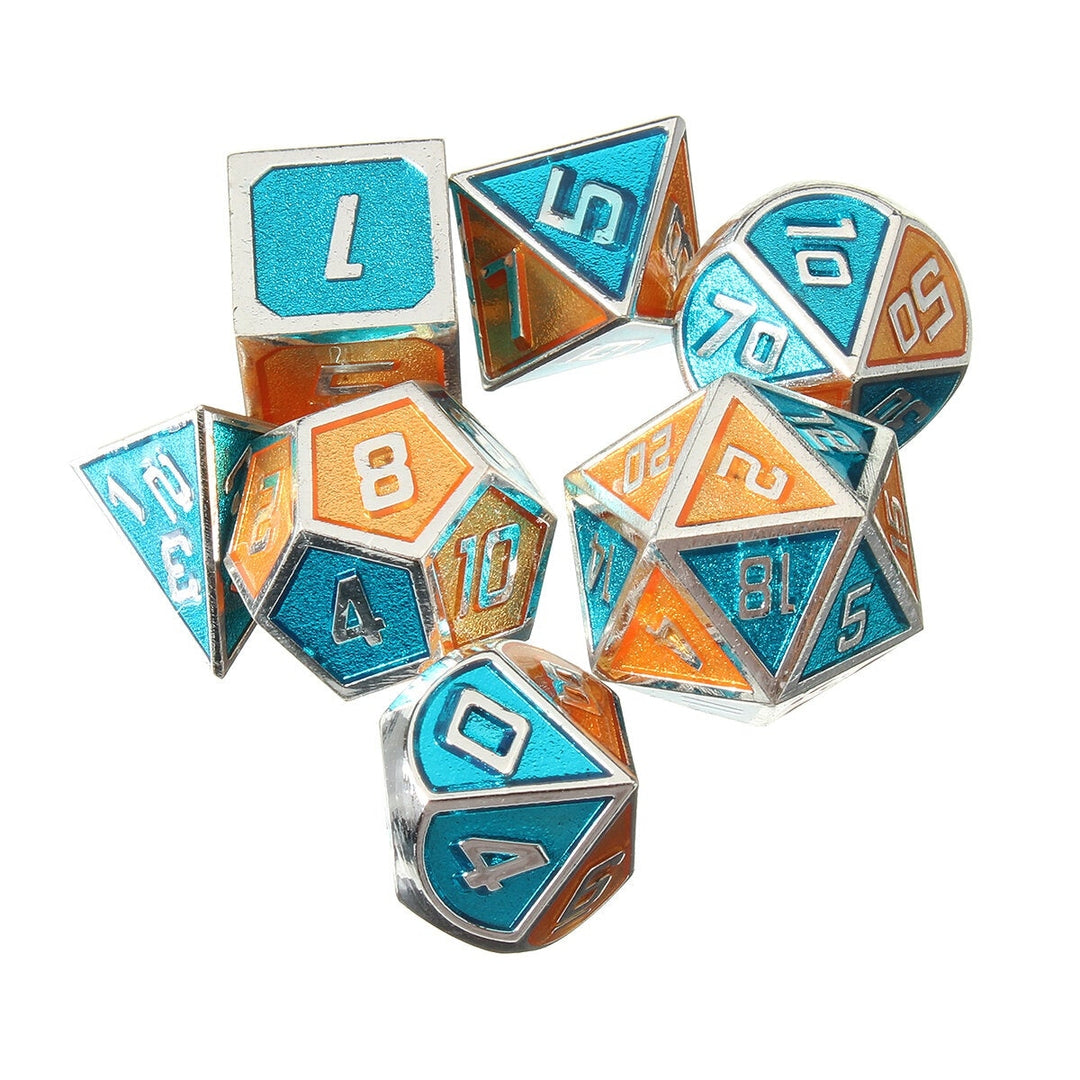 7Pcs Polyhedral Dices Set for Dungeons Dragons D20 D12 D10 D8 D6 D4 Games +Storage Pouches Bag Image 4