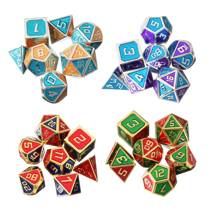 7Pcs Polyhedral Dices Set for Dungeons Dragons D20 D12 D10 D8 D6 D4 Games +Storage Pouches Bag Image 7