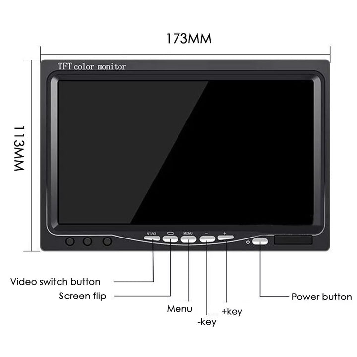 7Inch Color LCD Display 1024x600 Monitor Support HDMI+VGA+AV for PC CCTV Security Camera Bus Truck Microscope Image 4