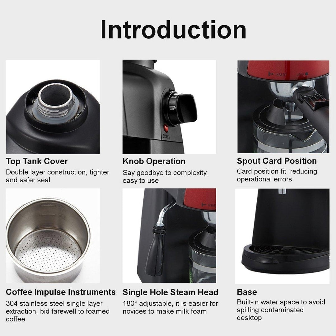 800W 50HZ 220V Coffee Maker Machine for Making Coffee Steam Milk Foam Maker Image 9