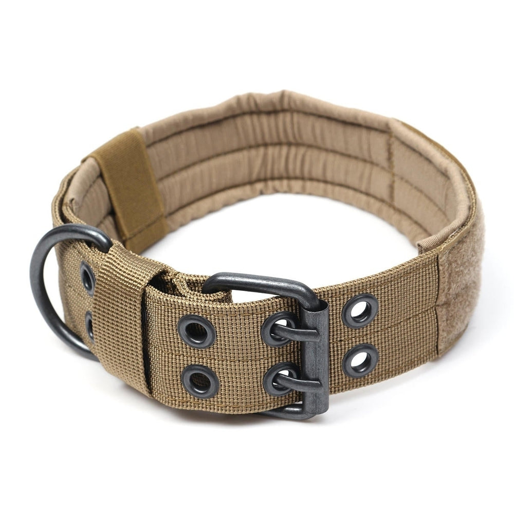 Adjustable Training Dog Collar Nylon Tactical Military With Metal D Ring Buckle Image 2