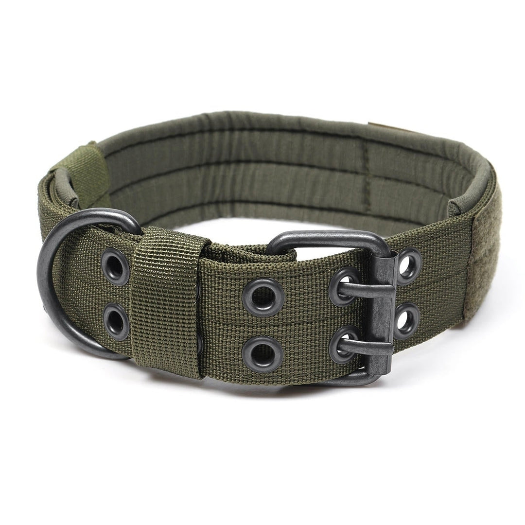 Adjustable Training Dog Collar Nylon Tactical Military With Metal D Ring Buckle Image 3