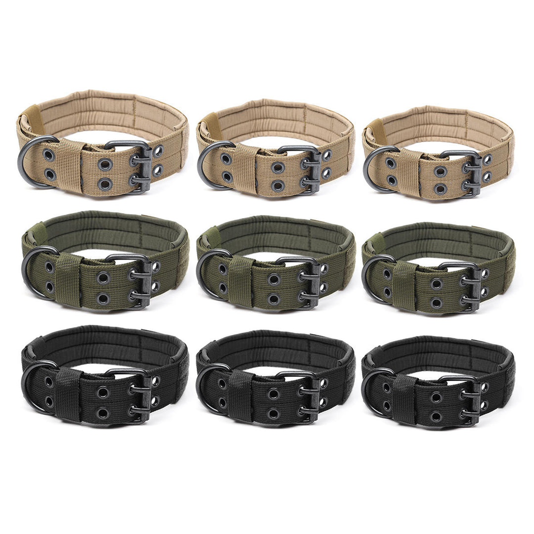 Adjustable Training Dog Collar Nylon Tactical Military With Metal D Ring Buckle Image 4