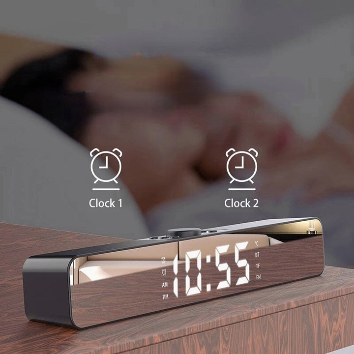 Alarm Clock bluetooth Speaker With LED Digital Display Wired Wireless Home Theater Surround Sound Bar Image 3