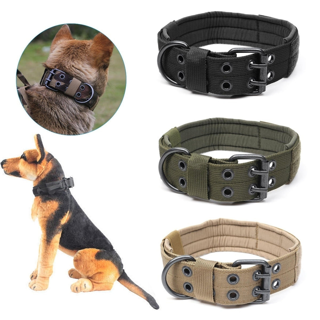 Adjustable Training Dog Collar Nylon Tactical Military With Metal D Ring Buckle Image 6