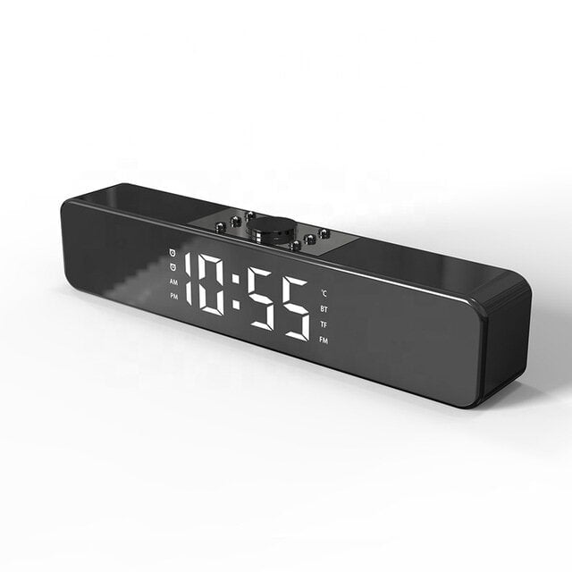 Alarm Clock bluetooth Speaker With LED Digital Display Wired Wireless Home Theater Surround Sound Bar Image 1