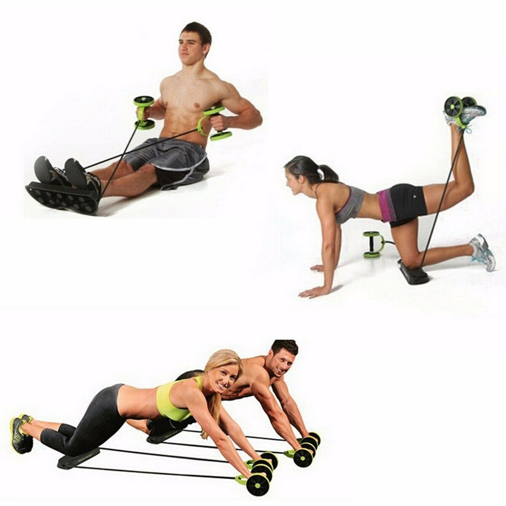 Abs Exercise Wheels Roller Stretch Elastic Abdominal Pull Rope Abdominal Muscle Trainer Home Fitness Equipment Image 2