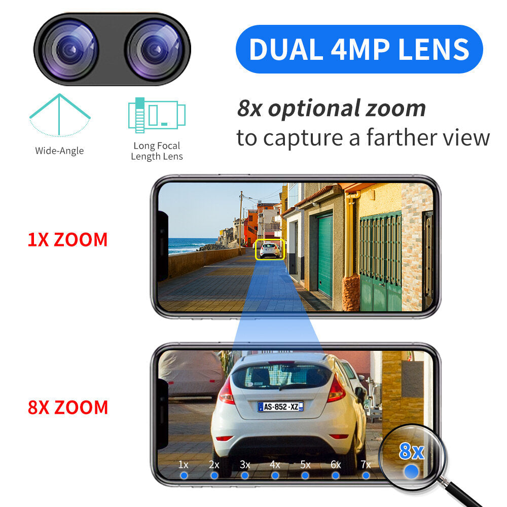 8MP 4K PTZ Wifi IP Camera Outdoor Security Protection 8X Zoom Dual Lens CCTV Video Surveillance Camera Ai Human Detect Image 7