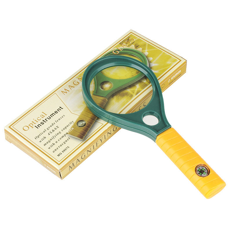 90MM Plastic Dual Lenses Magnifying Glass With Compass Function Image 1