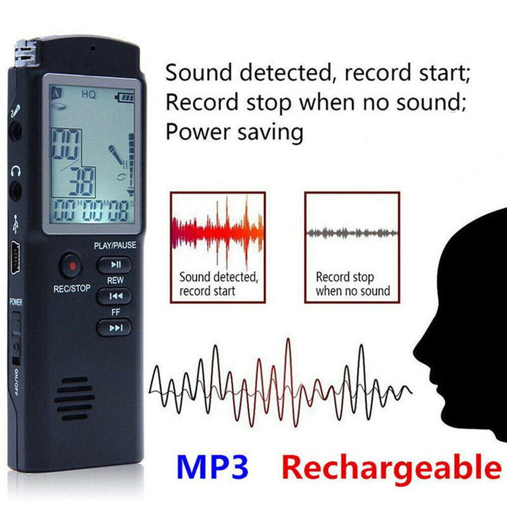 8GB/16GB/32GB Voice Recorder USB Professional 96 Hours Dictaphone Digital Audio With WAV MP3 Player Image 3