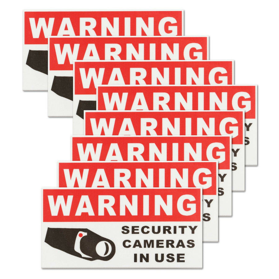 8Pcs Security Camera In Use Self-adhensive Stickers Safety Signs Decal Waterproof Image 1