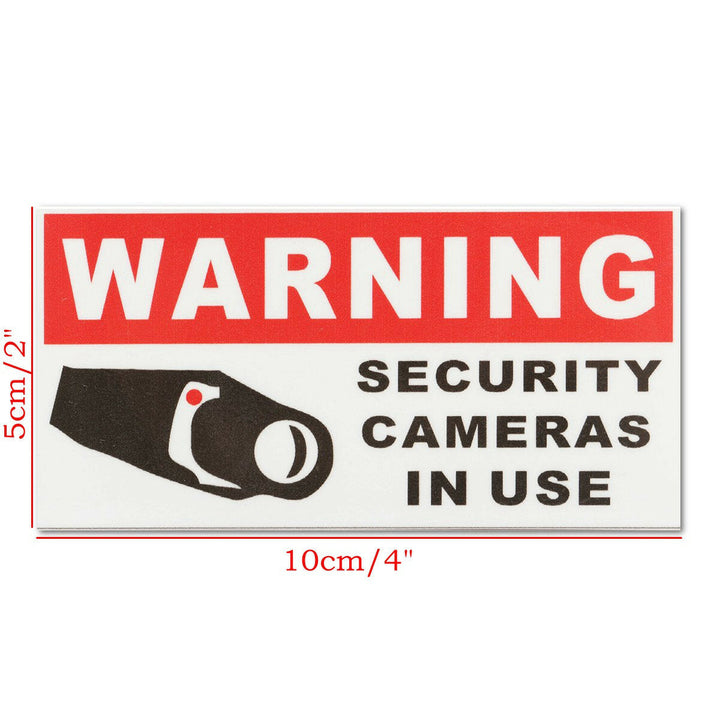 8Pcs Security Camera In Use Self-adhensive Stickers Safety Signs Decal Waterproof Image 4
