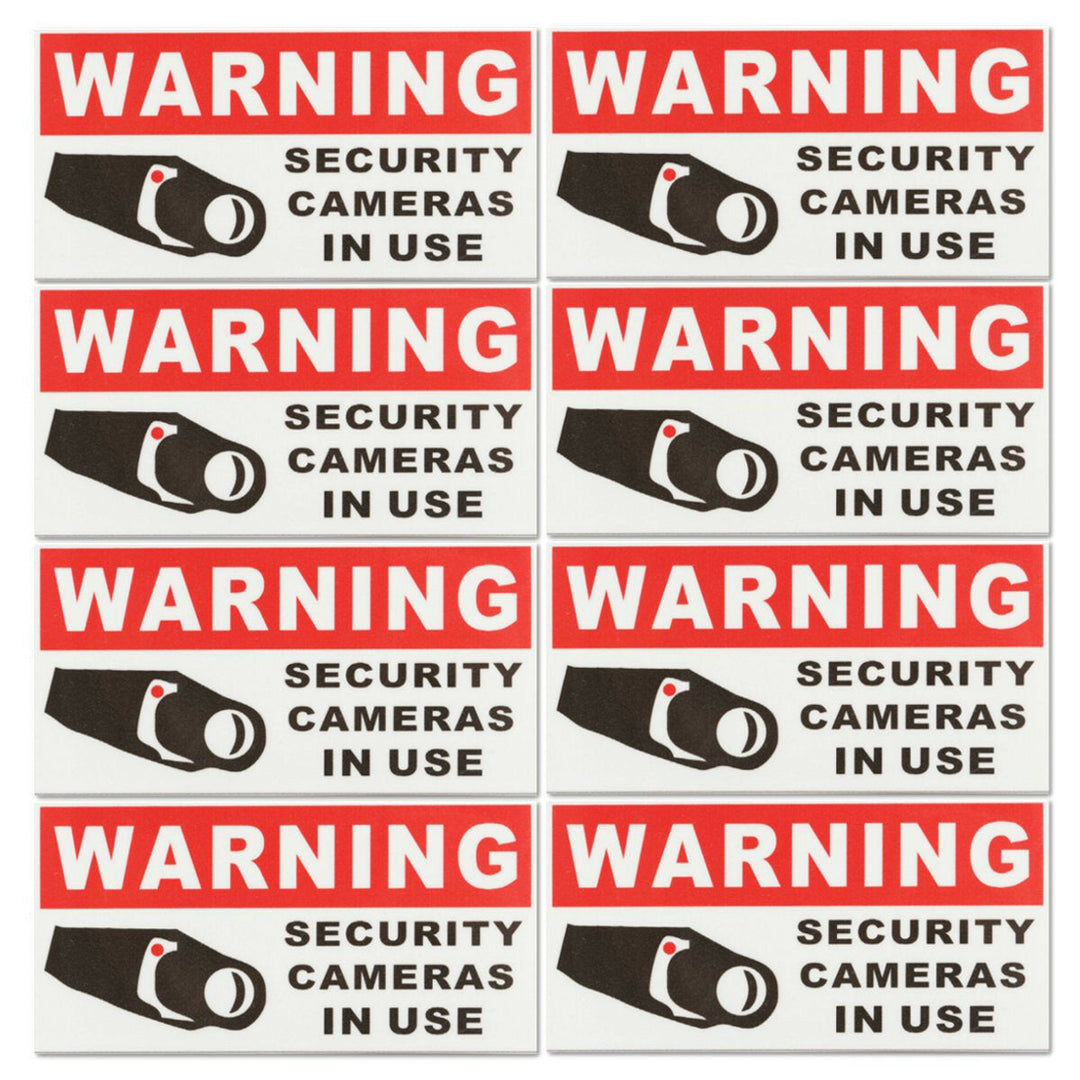 8Pcs Security Camera In Use Self-adhensive Stickers Safety Signs Decal Waterproof Image 9