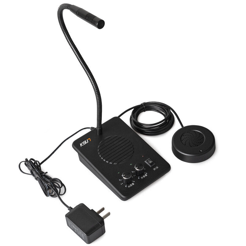 8W Window Intercom Bank Walkie Talkie Speaker Dual Way Microphone 400-470 MHz Wireless Transceiver Image 1