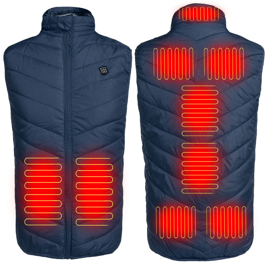 9 Heating Pads Electric Heated Vest USB Thermal Waistcoat Jacket Men Women Heating Winter Warmer Image 1