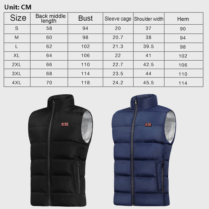 9-Heating Double-button Control Electric Jacket Man Woman Heated Winter Warm Hooded Coat Vest Image 4