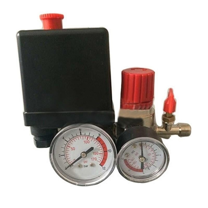 Air Compressor Pressure Switch Air Valve Manifold Compressor Regulator Gauges 240V 7.25-125PSI Image 2