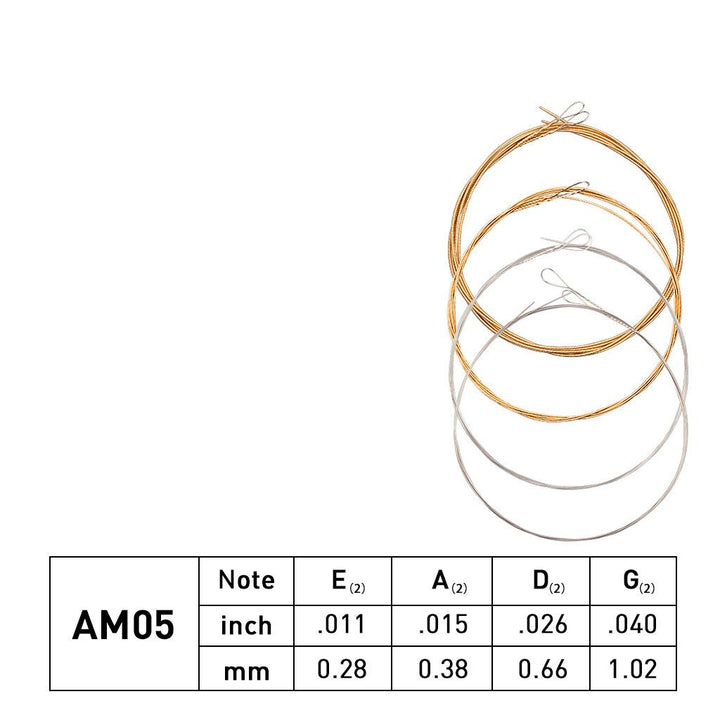 AM05 Mandolin Strings Set 0.011-0.040 Coated Copper Alloy Wound Plated Steel 4 Strings Image 4