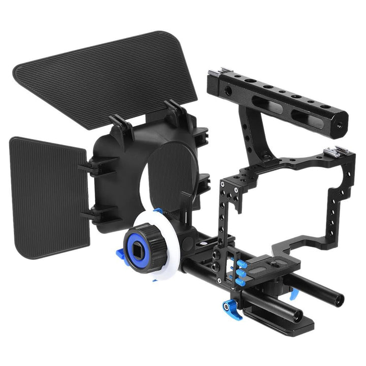 Aluminum Alloy Camera Camcorder Video Cage Rig Kit Film Making System with 15mm Rod Matte Box Image 3