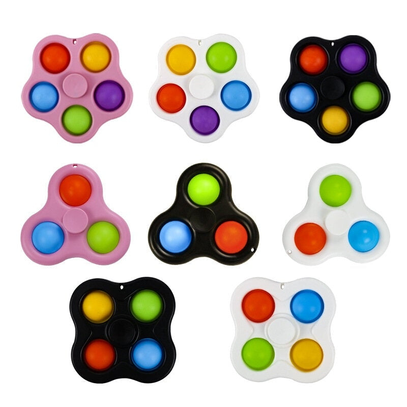 Adult Hand Spinner Anti-Anxiety Autism Stress Relief Gadget Key Chain Push Pop Bubble EDC Fidget Image 2